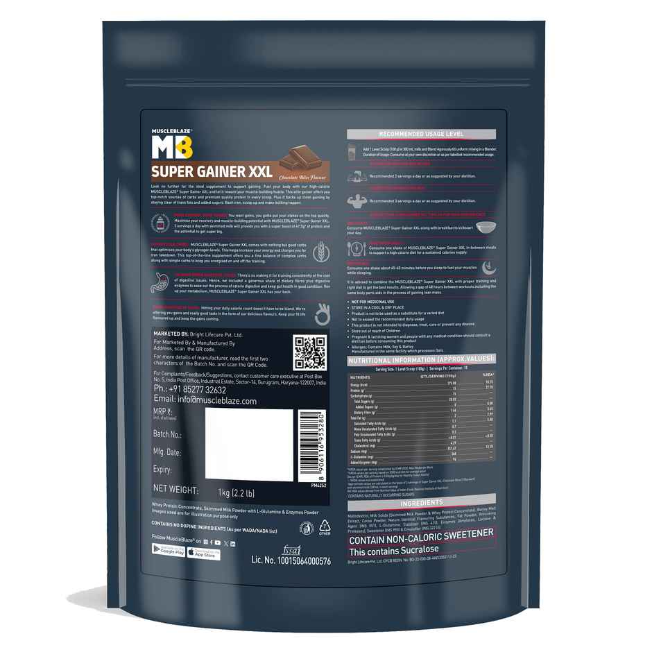 MuscleBlaze Super Gainer XXL High Calorie Gainer For Muscle Mass