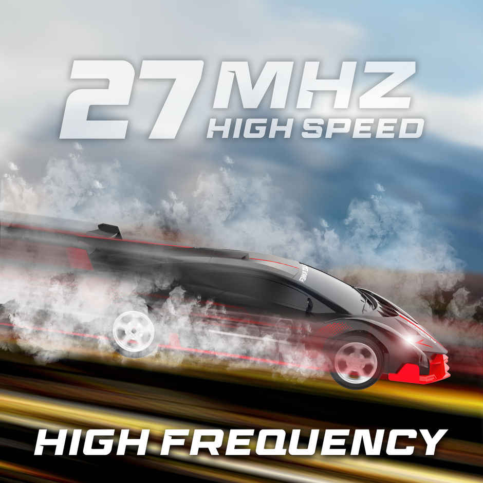 SEEDO Remote Control Car 1:18, 27 MHz, Type-C Rechargeable, Fast Speed Blaze Runner Car | Red