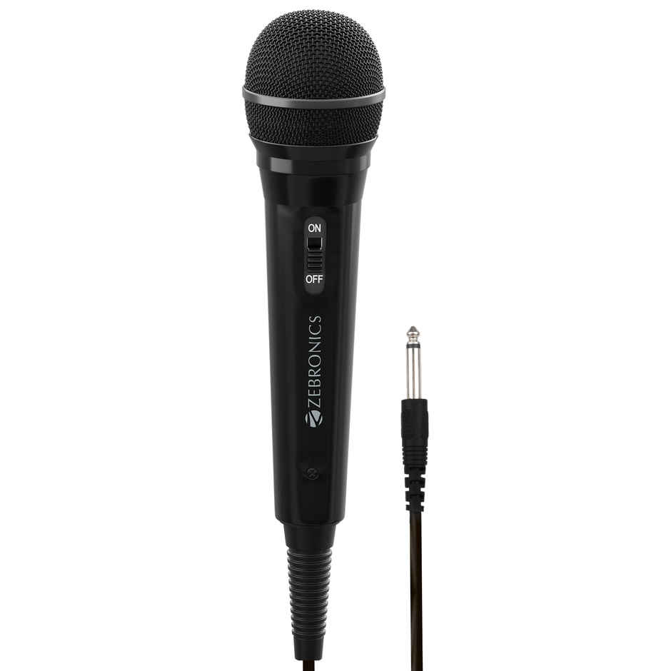 Zebronics MP100 Wired Microphone | 6.3 mm Jack | High Sensitivity Cardioid | 2.9 m Cable