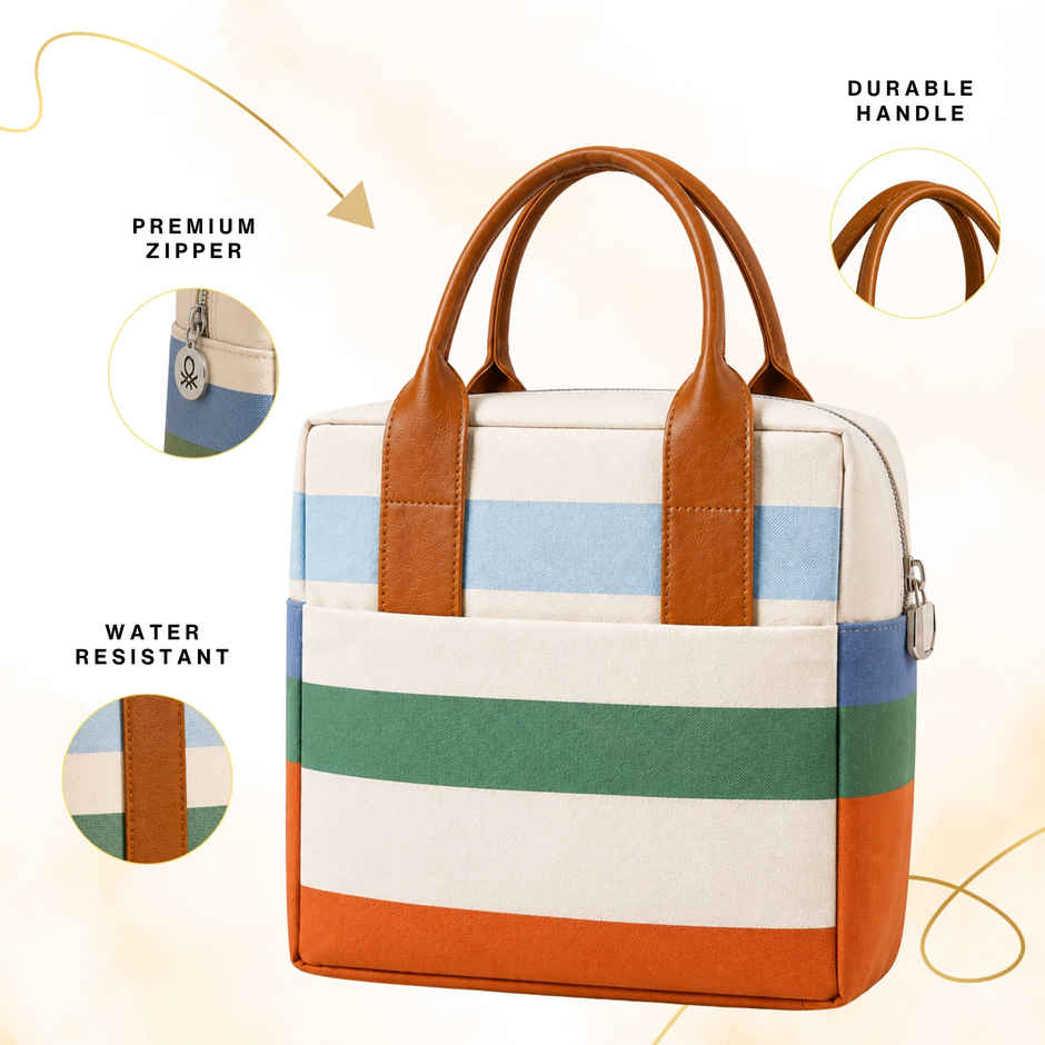 United Colors of Benetton Lunch Bag | Polyester | With Back Pocket | Multicolor