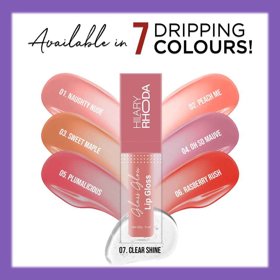 Hilary Rhoda Glass Glow Lip Gloss | Nourishing & Hydrating Lip Gloss | Naughty Nude - Shade 01