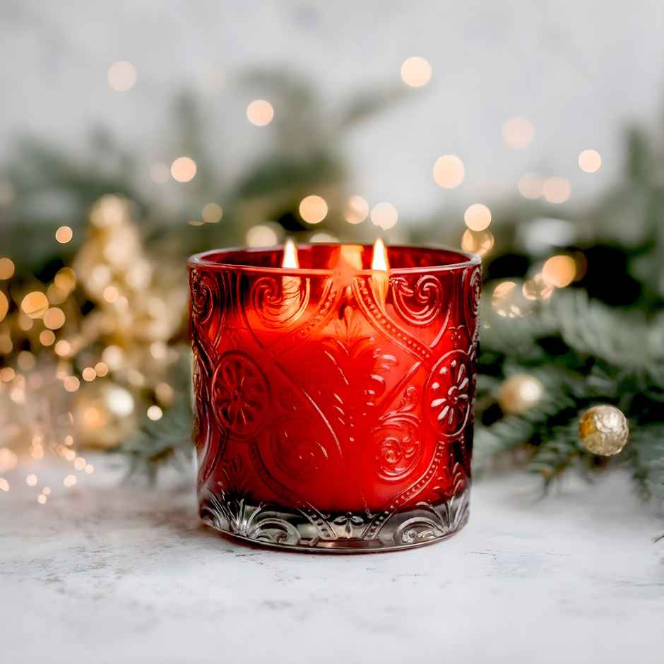 IRIS Apple Cinnamon Premium Glass Jar Candle | 30 Hours Burn Time | Home Decor