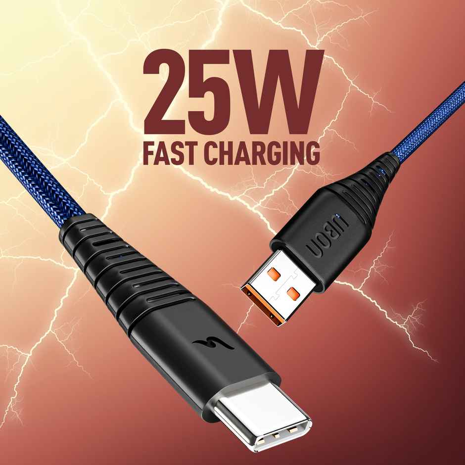 UBON 25W Fast Charging 1mtr USB to Type C Braided Cable