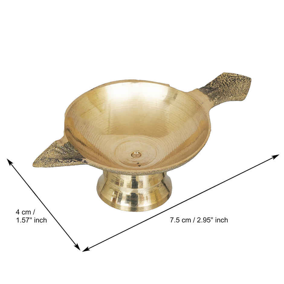 Golden Decorative Brass Diya With Stand And Holder | Traditional | Diya-Home | Ecraftindia