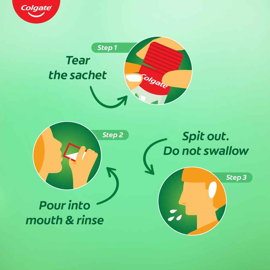 Colgate MaxFresh Mouthwash Sachet Stick, Antibacterial, 0% Alcohol, Travel/Daily Freshness