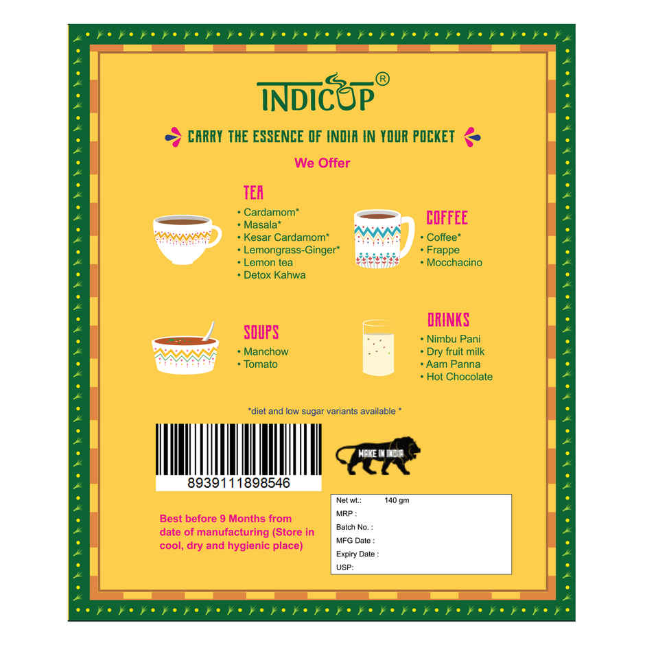 Indicup Lemongrass and Ginger Tea Premix