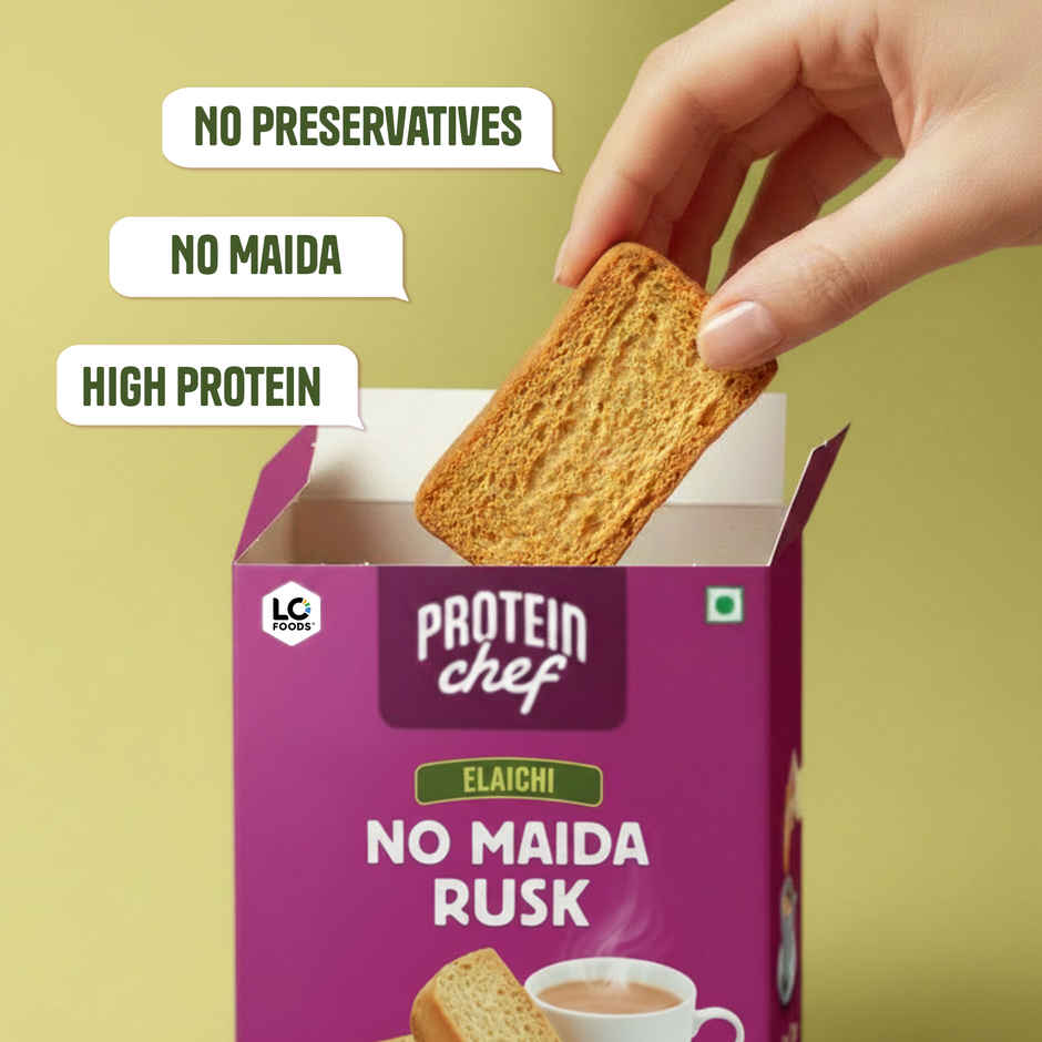 Protein Chef High Protein No Maida Premium Rusk (Elaichi Toast)