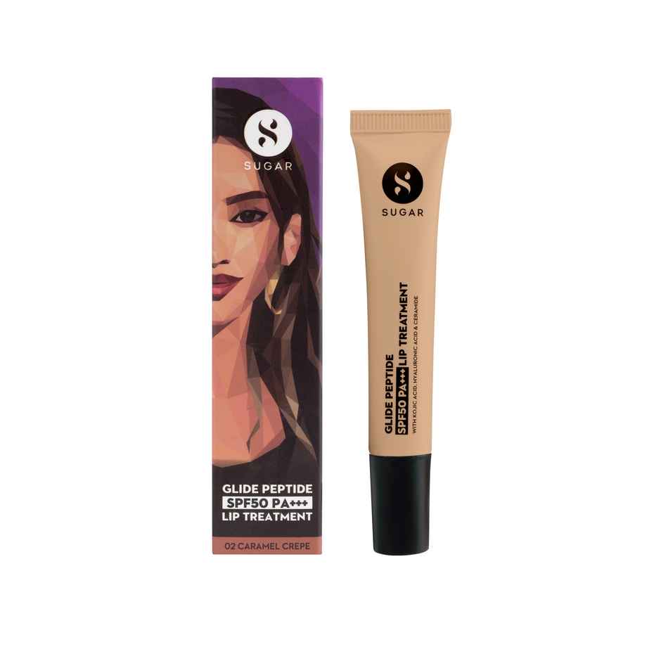 SUGAR Cosmetics Glide Peptide SPF 50 PA+++ Lip Treatment 02 Caramel Crepe