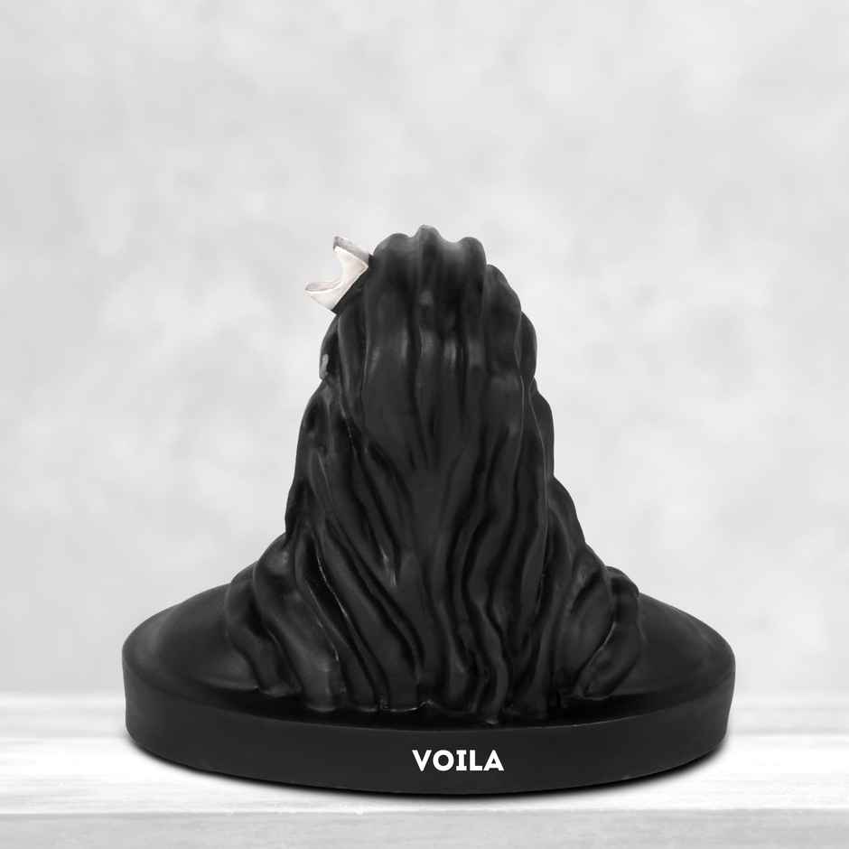 Voila Polyresin Black Adiyogi Shiva Small Statue For Car Dashboard-Home