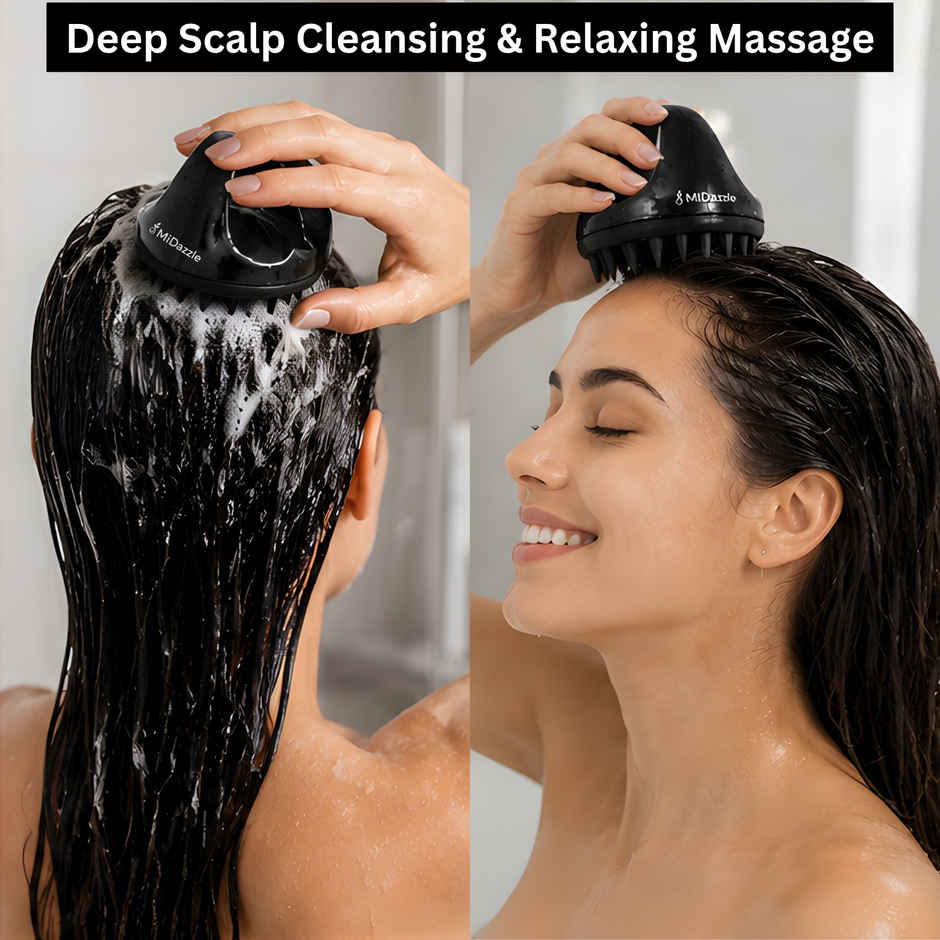 Midazzle Scalp Massager Shampoo Hair Brush/Comb (MIHA6315) Assorted