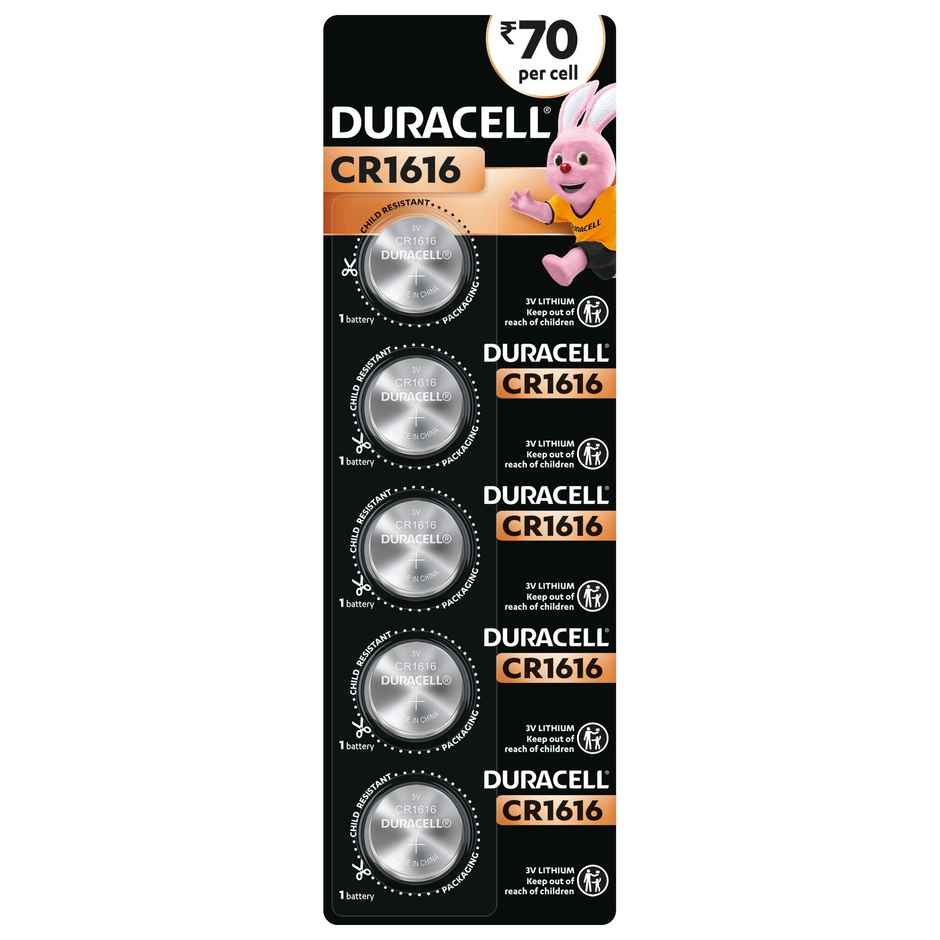 Duracell 3V Coin Battery|CR1616|Pack of 5