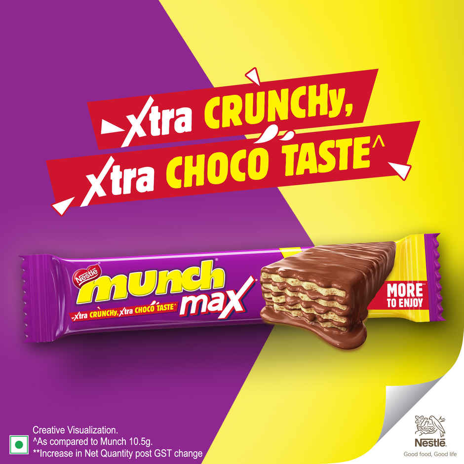 Nestle MUNCH MAX Choco Coated Crunchy Wafer Bar Chocolate