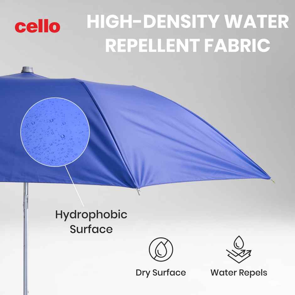 Cello Varsha 21 Inch 2 Fold Mix Mono Silver Umbrella | Royal Blue