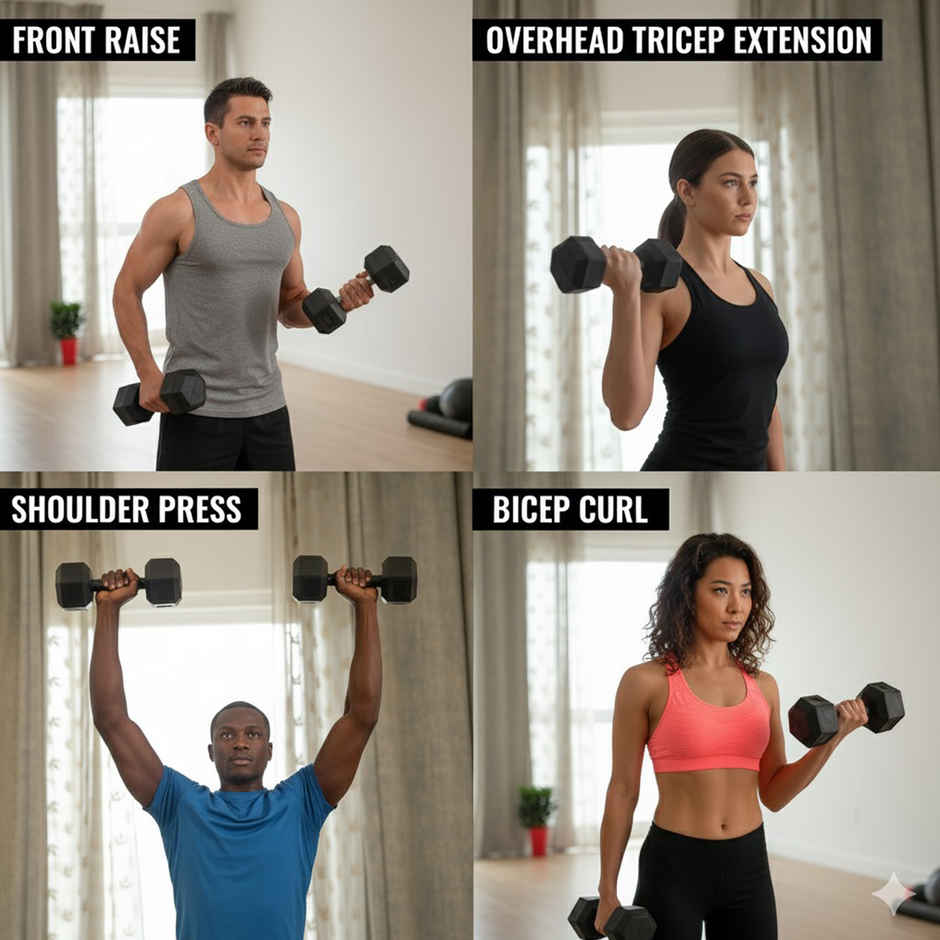 Mayor PVC Hexa Dumbbells Set | for Home Gym | Weight Training Fitness Dumbbells