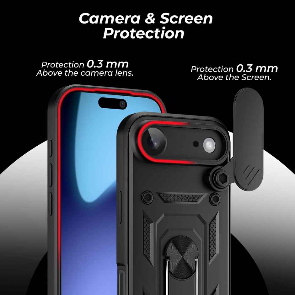 Artistque Case For Iphone 17 Air Back Cover | Ring Stand Armor Cover