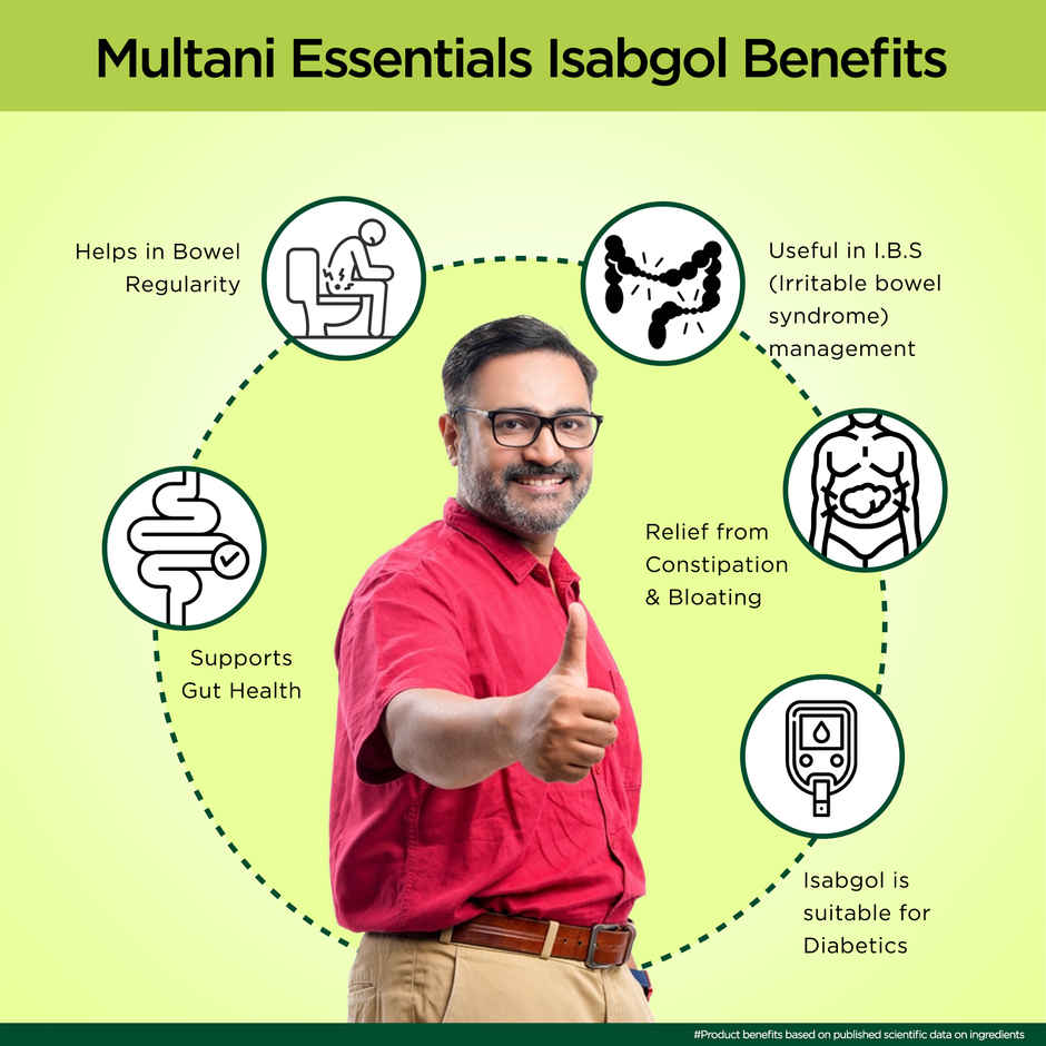 Multani Essentials Isabgol Psyllium Husk Powder| Manage Constipation