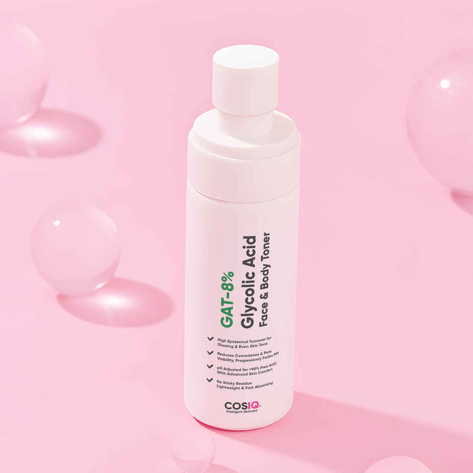 CosIQ GAT 8% Glycolic Acid Face Toner With Glycerine And Cucumber Extract