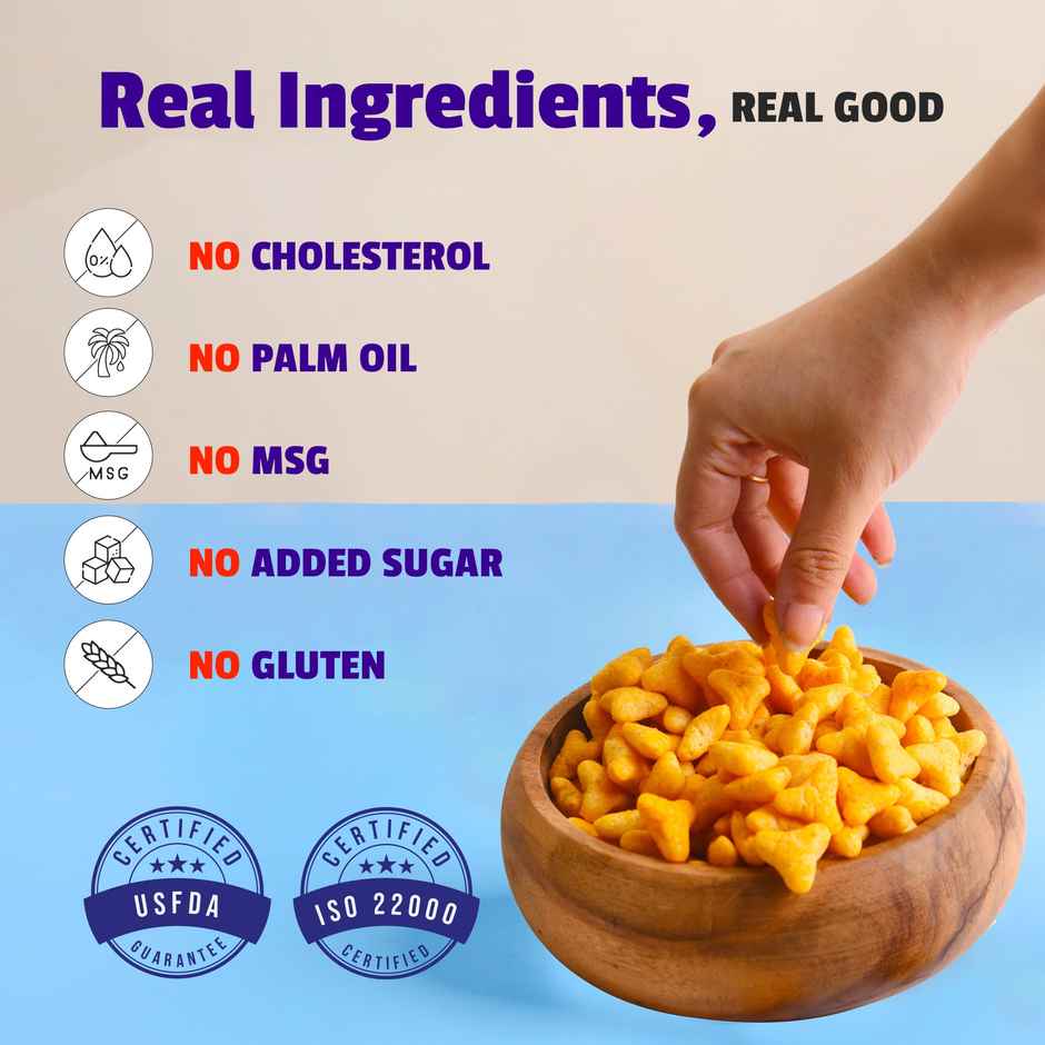 High Protein Chickpea Puffs-BBQ, Baked, No Palm Oil 