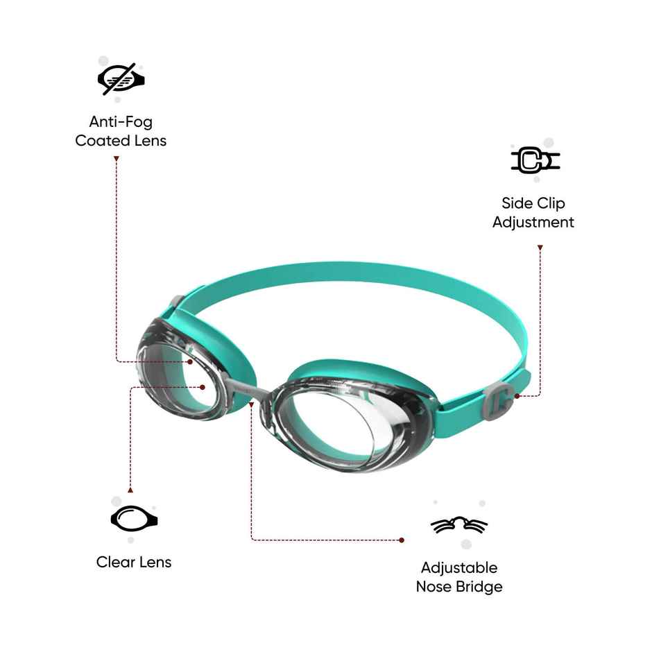Speedo Unisex Adult Jet 2.0 Anti-Fog UV Protection Swim Goggles | Blue & Clear