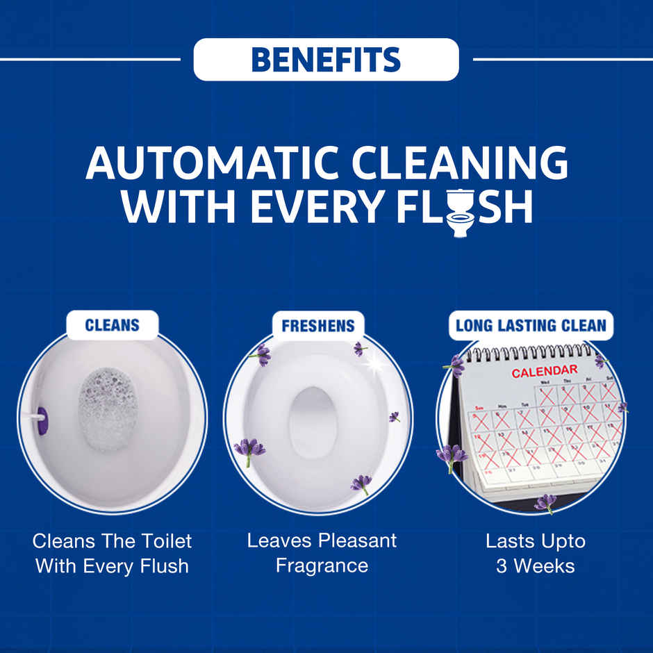 Harpic Lavender Hygienic Toilet Cleaner Rim Block Combo