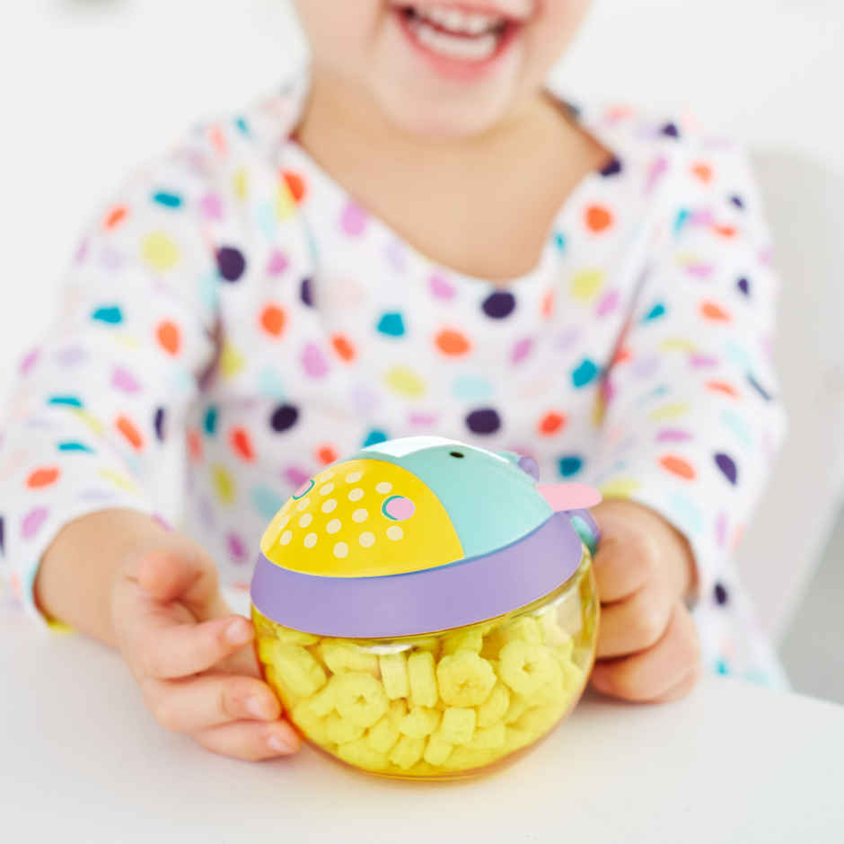Skip Hop Zoo Snack Cup, Spill-Proof Toddler Snack Container Snap Lid, No-Mess,18- 36 M,Unicorn