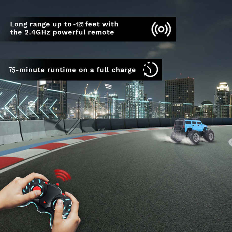 Race N Roll Off Roader Rechargeable Remote Control Monster Truck - Humm Blue