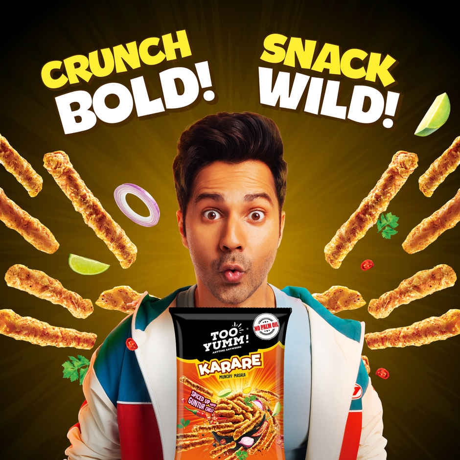 Too Yumm Munchy Masala Karare, 60% Less Saturated Fats, No Palm Oil Healthy Crisps Namkeen