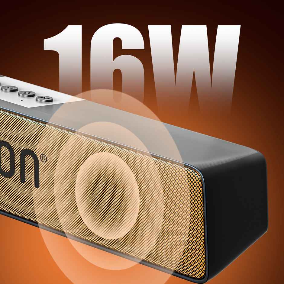 Ubon SP70D 16W Bluetooth Soundbar with 6hr playtime, 2000 mAh Battery, BT V5.3, Type C (Gold)