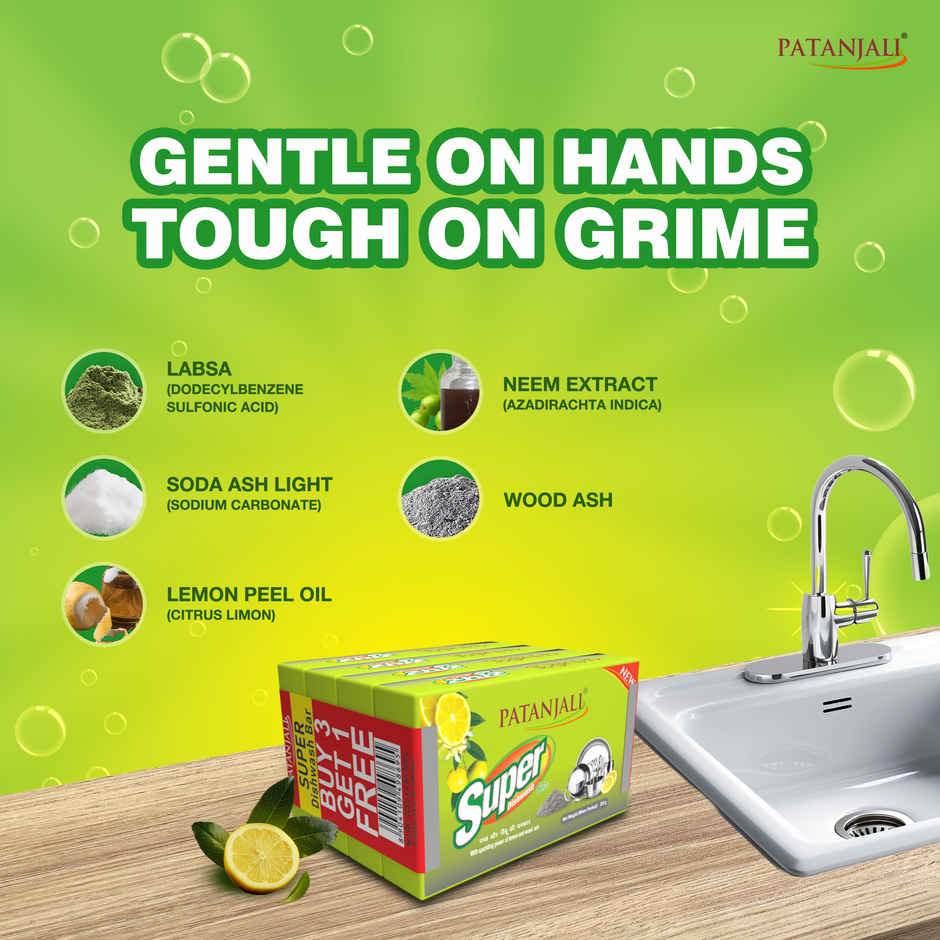 Patanjali Dishwash Bar - Lemon Shine