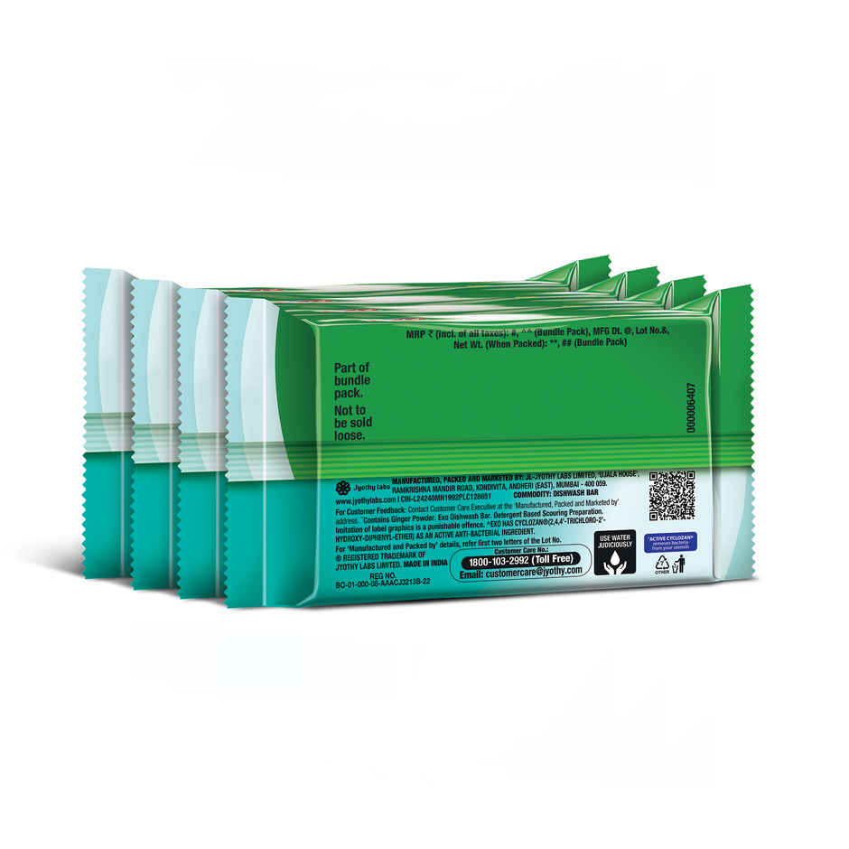 Exo Anti Bacterial Dishwash Bar | Baking soda for Malodor Buster with Power of Bio-Enzymes