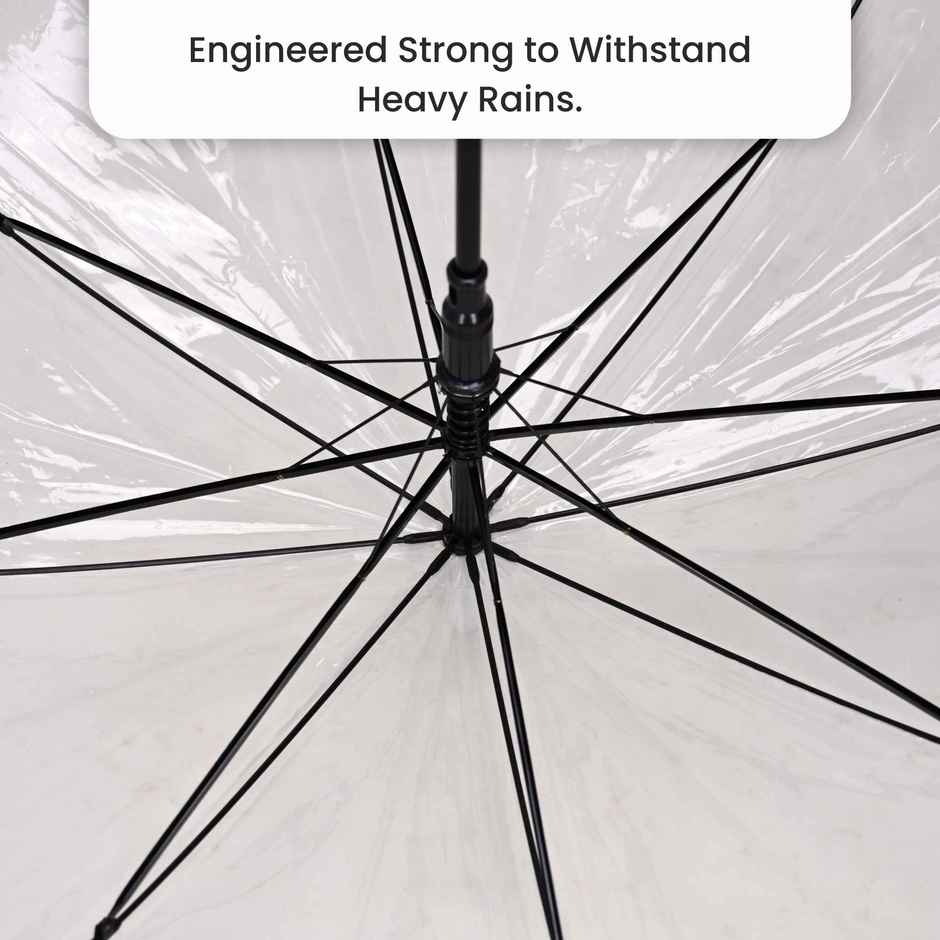 Fendo Straight Korean Umbrella | Transparent | 23 Inch | 1 Fold