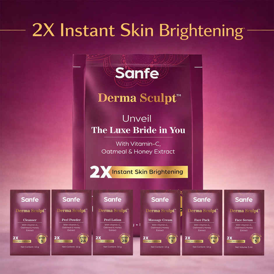 Sanfe Derma Sculpt 5 Step Bridal Facial Kit For Instant Glow Up