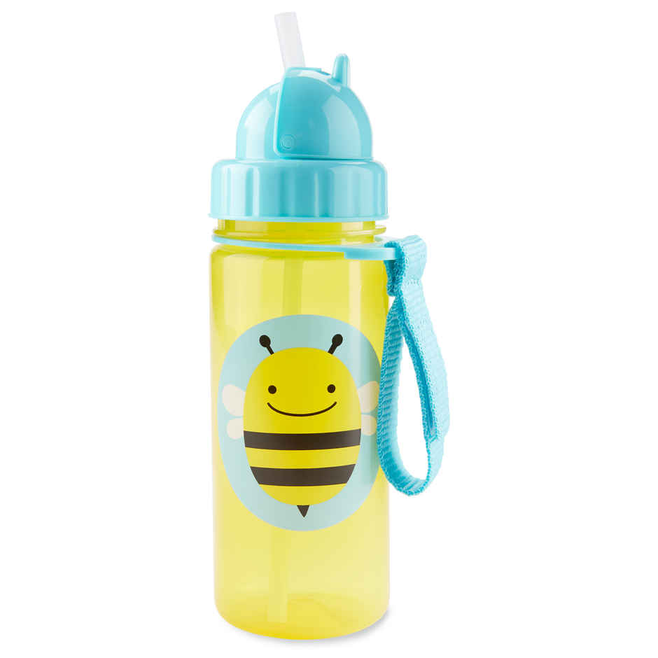 Skip Hop Zoo Kids Bottle, Flip-Top Straw, Leak-Proof, Toddler Sipper Cup, For Babies 12 M+, 385 ML