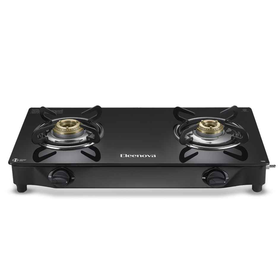 Eleenova Freedom Glasstop Gas Stove With 2 Brass Burners