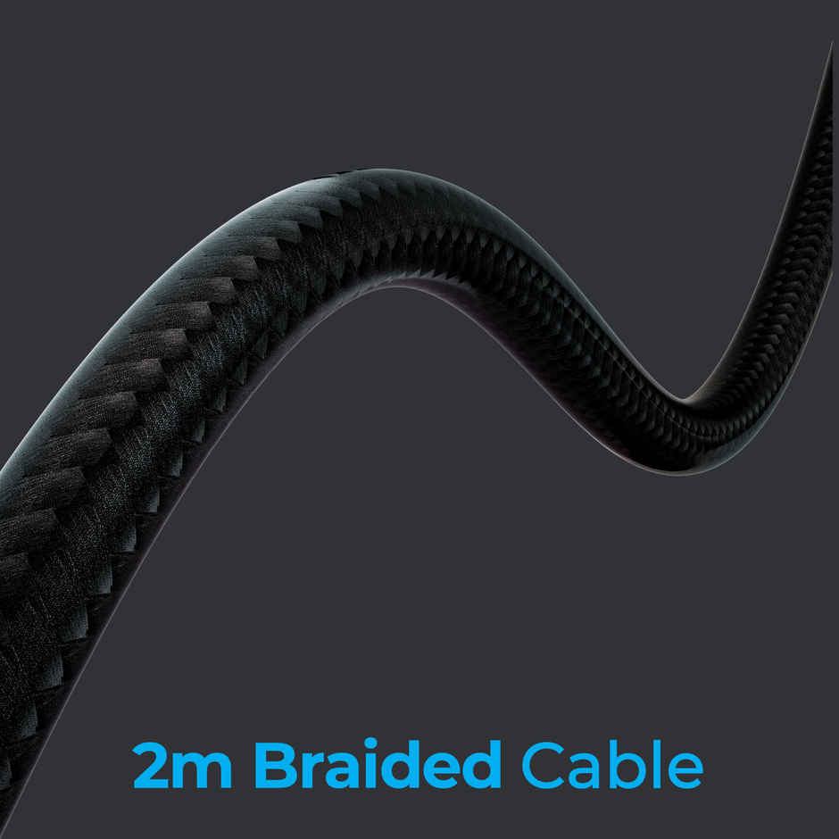 Zebronics Jet PRO Premium Wired Gaming On Ear Headphone with LED for Headband + earcups, 40mm Neodymium Drivers, 2 Meter Braided Cable, with mic, Suspension Design, 3.5mm + USB Connector - Black, Blue