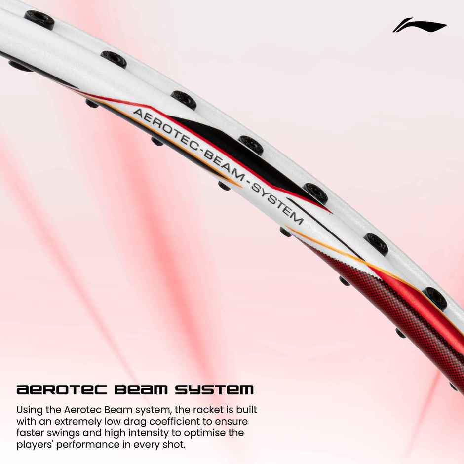 Li-Ning G-Force 5900 Superlite Carbon Fibre Badminton Racket + Full cover | White/Red/Black