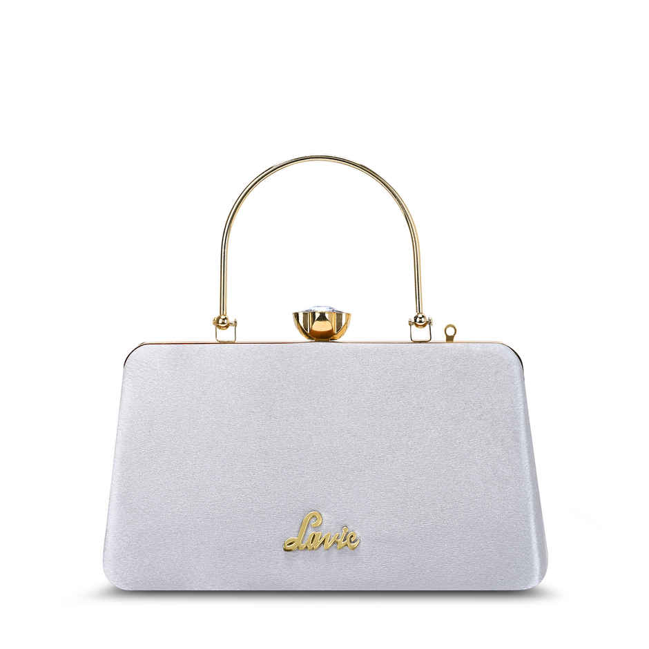 Lavie Women's Tara Framed Clutch | Ladies Purse | Silver