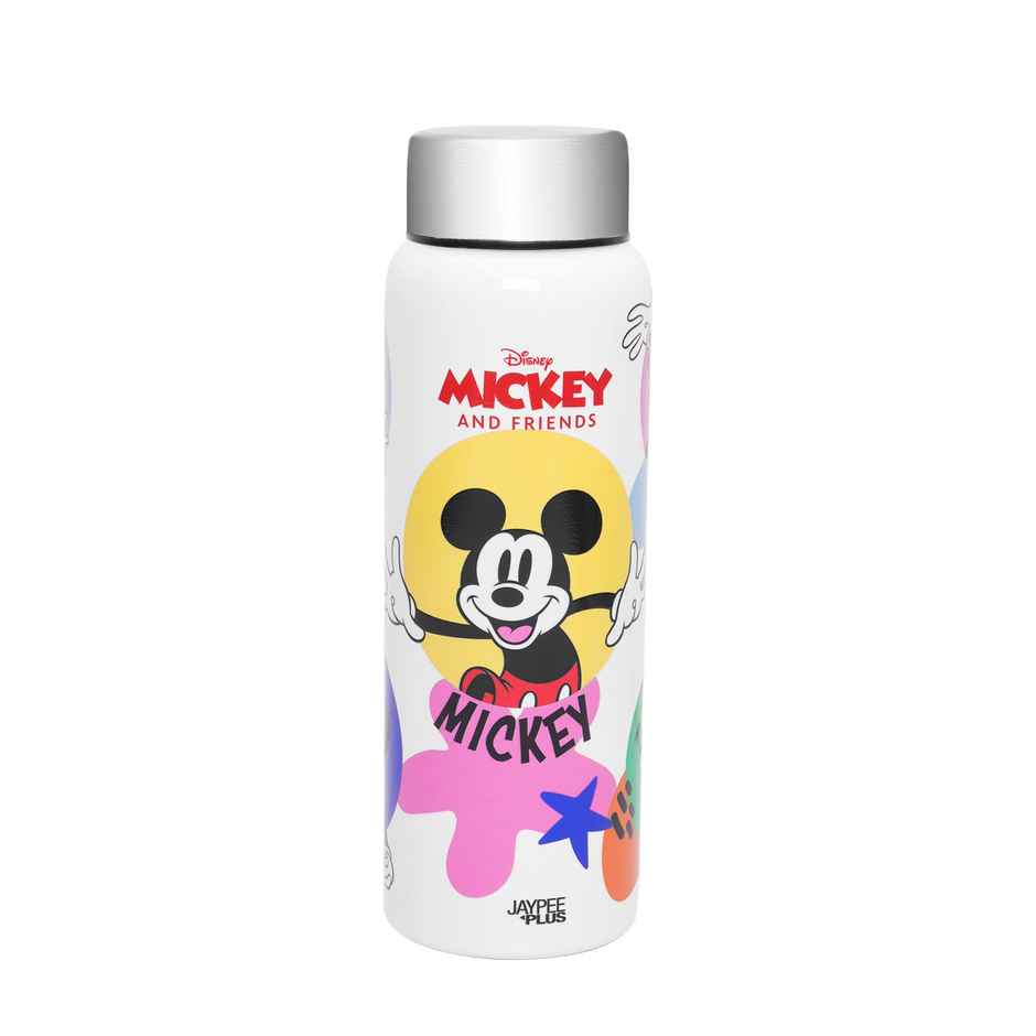 Jaypee Plus Galaxy Prime Stainless Steel Disney Mickey Mouse Kids Water Bottle ,720 ml ,White
