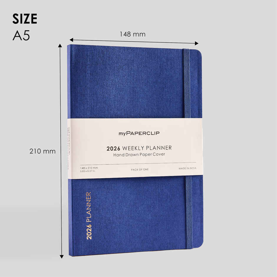myPAPERCLIP 2026 Weekly Planner | Soft Cover | Blueberry | A5 Size
