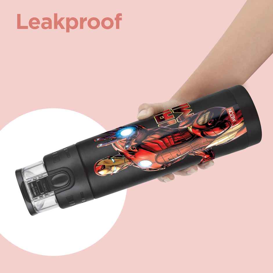 Milton Marvel Mighty Thermosteel Bottle | 750 ml | Black | Iron Man