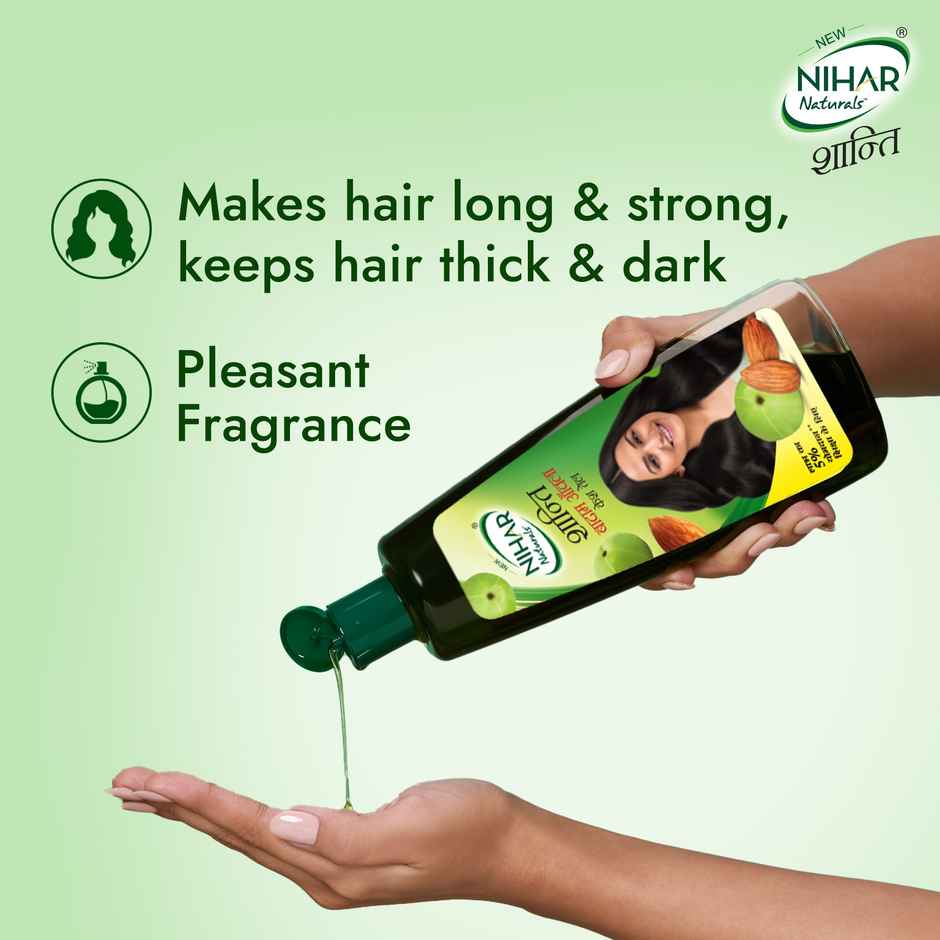 Nihar Shanti Amla And Badam Hair Oil For Black Silky And Stronger Hair