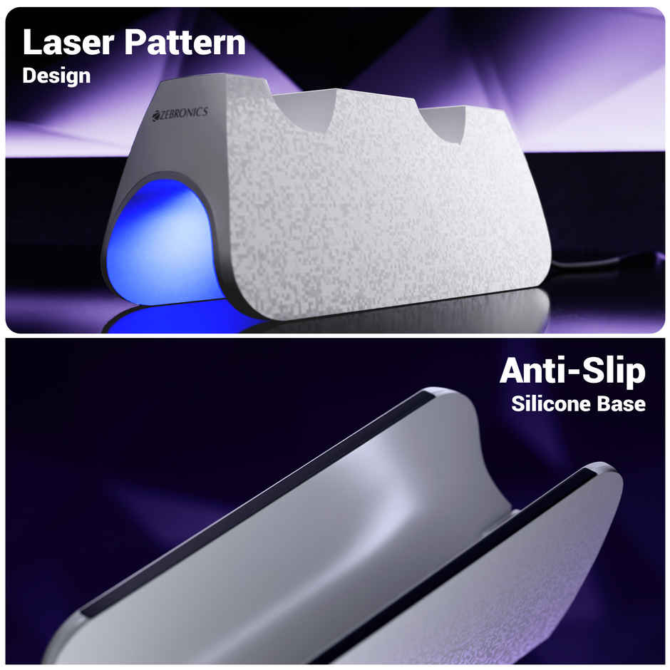 Zebronics PS5C Charging Dock | For PS5 | 3H Fast Charge | DualSense | LED Indicator | Anti Slip