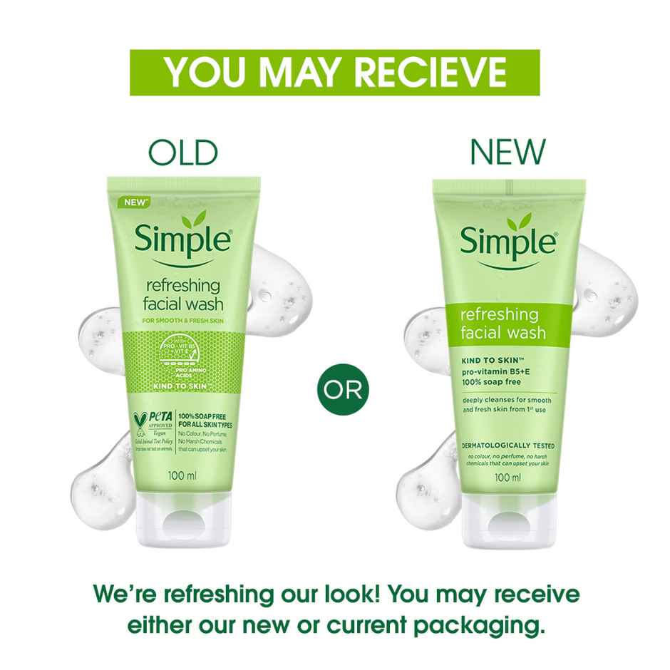 Simple Refreshing Face Wash | 100% Soap-Free | Perfect for Sensitive Skin