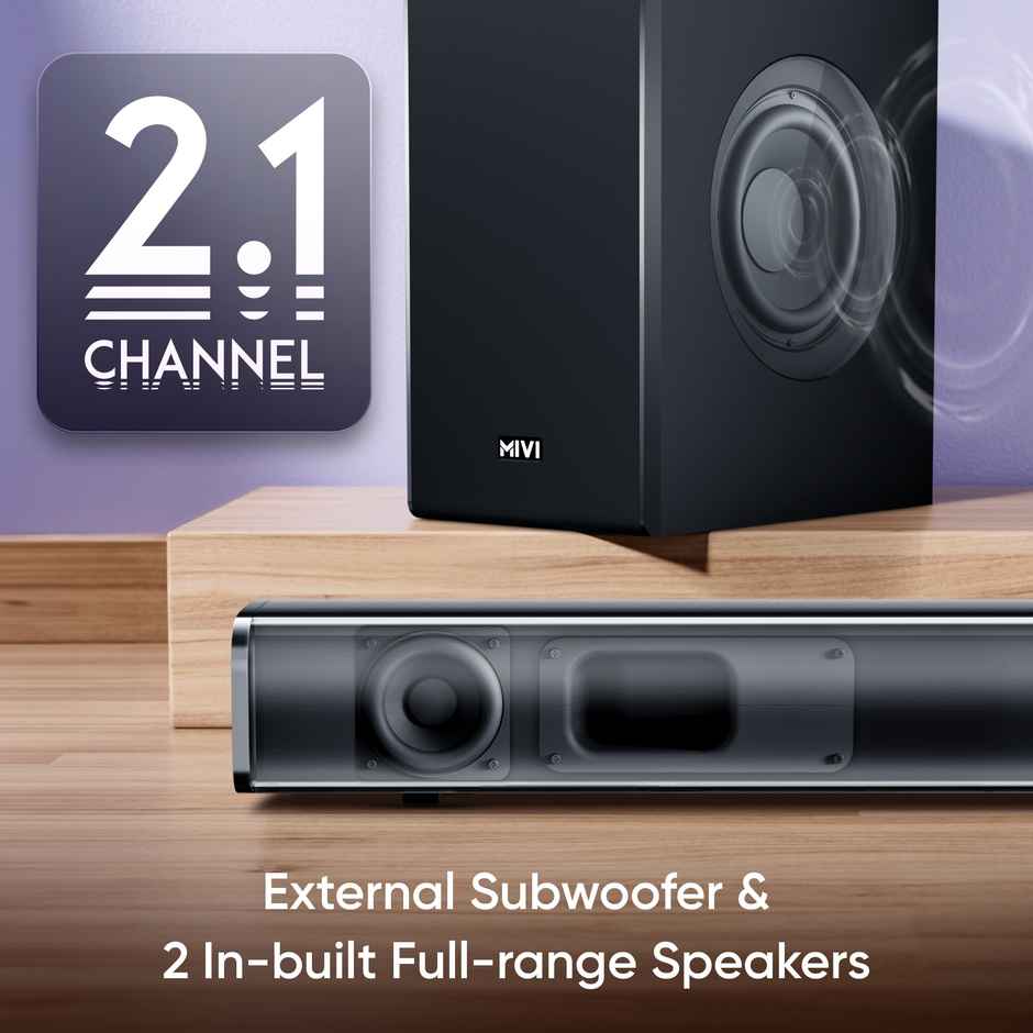 Mivi Fort R240 Soundbar, 160 Watts, 2.1 Channel And Eq Modes, Bt V5.1 160 W Bluetooth Soundbar��