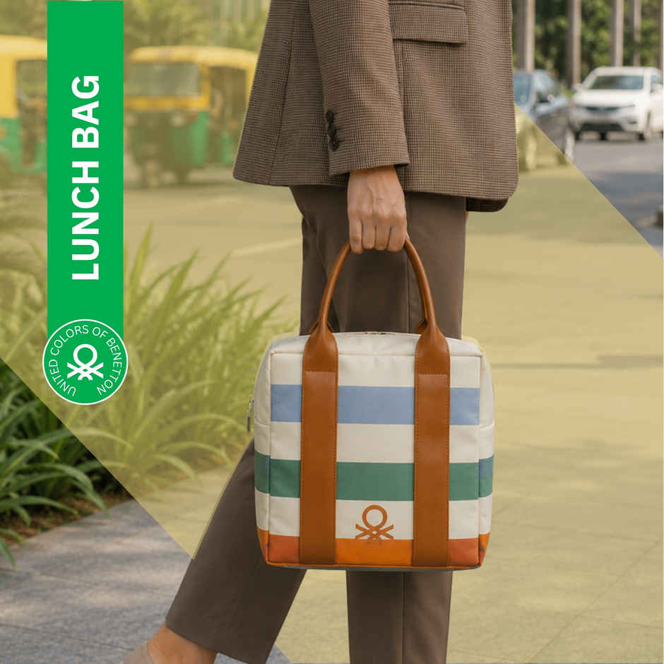 United Colors of Benetton Lunch Bag | Polyester | With Back Pocket | Multicolor