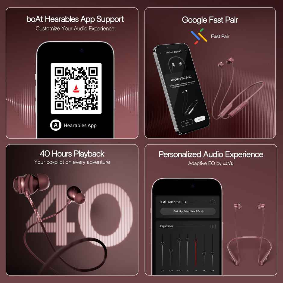 boAt Rockerz 210 Anc (Ruby Red)