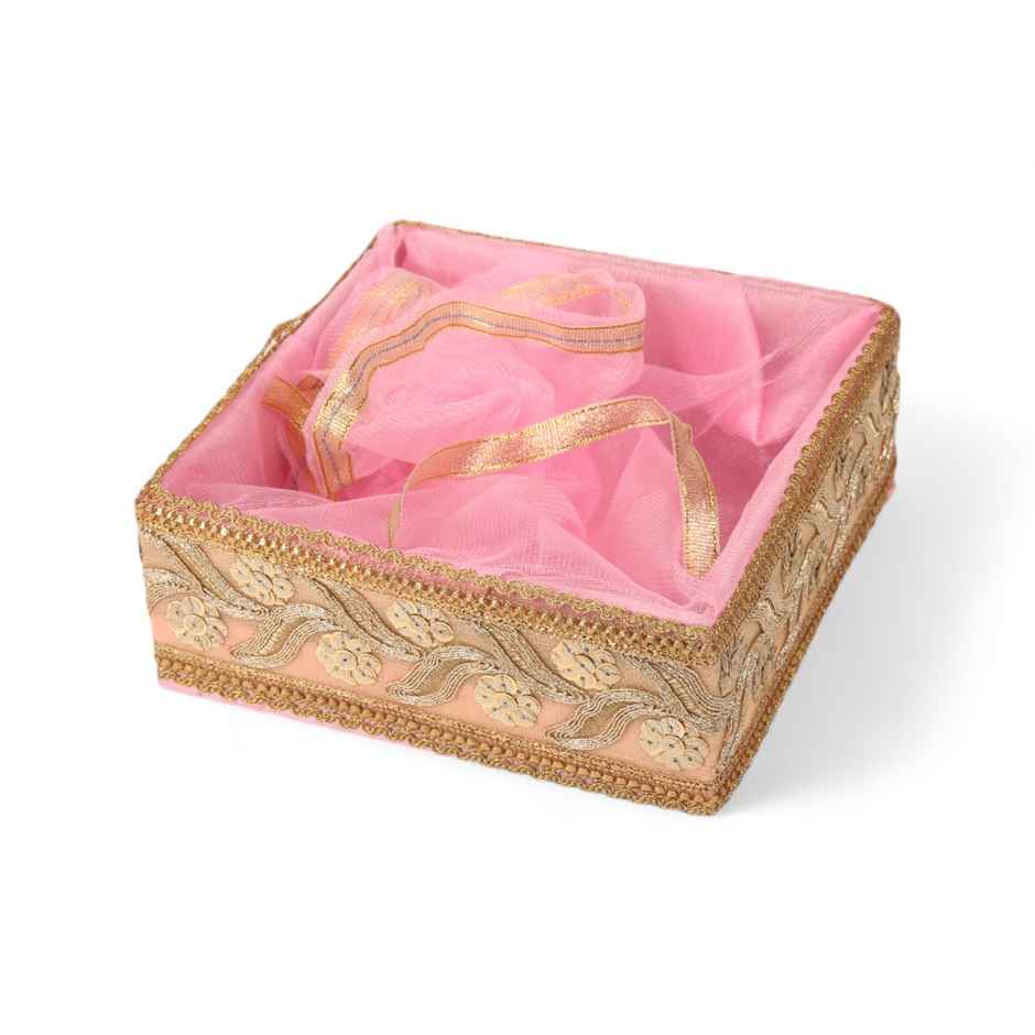 Sqaure Gift Basket Pink Designer | 8 x 8 inch | Festvista