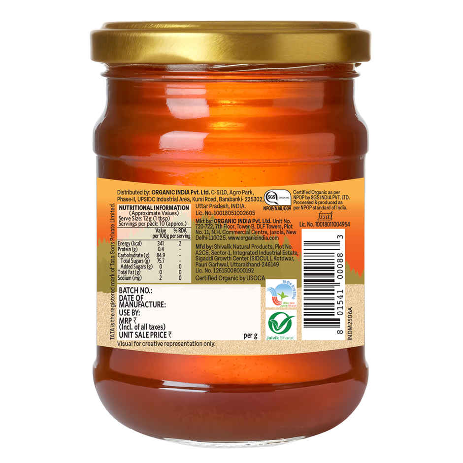 Organic India Saffron Honey, Multifloral Honey, Extracted From Natural Beehives