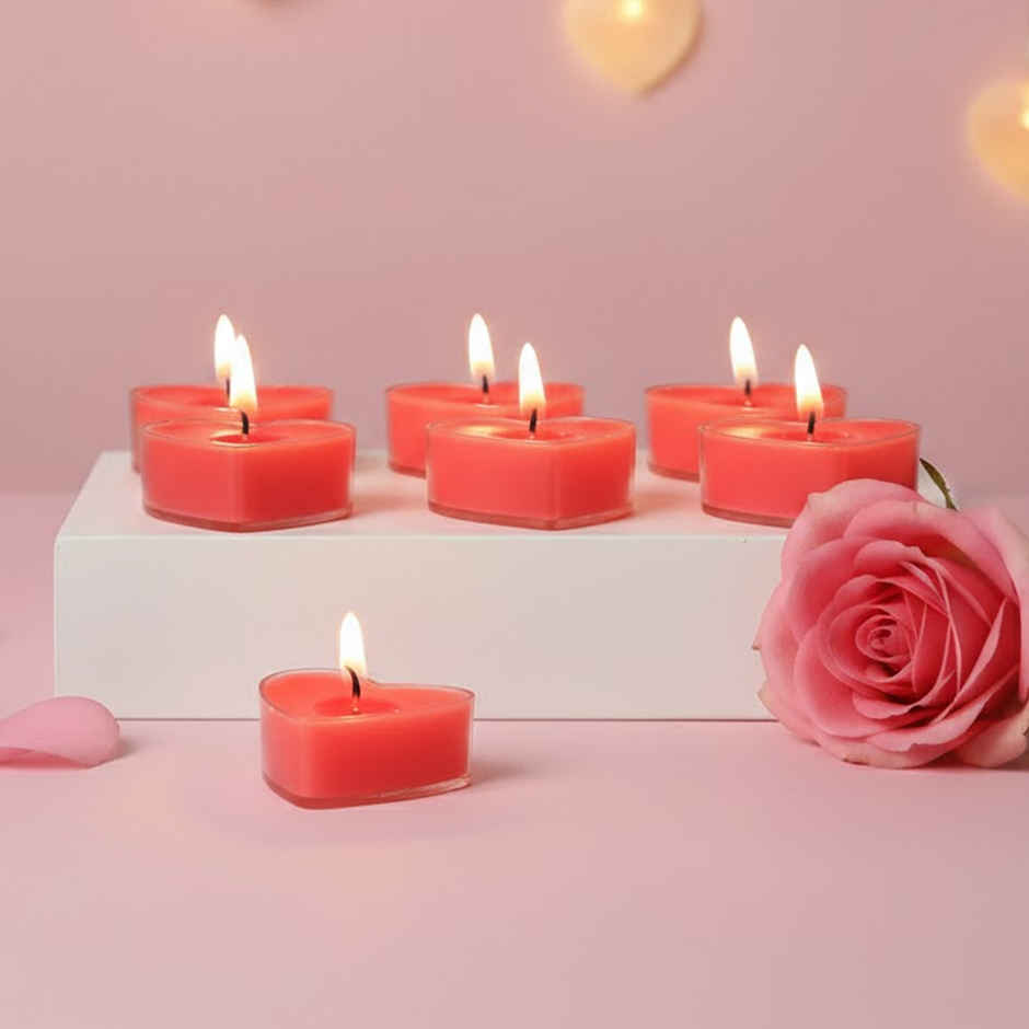 Heart Shaped Scented Tealight Candles for Home Decor | Bright Storey