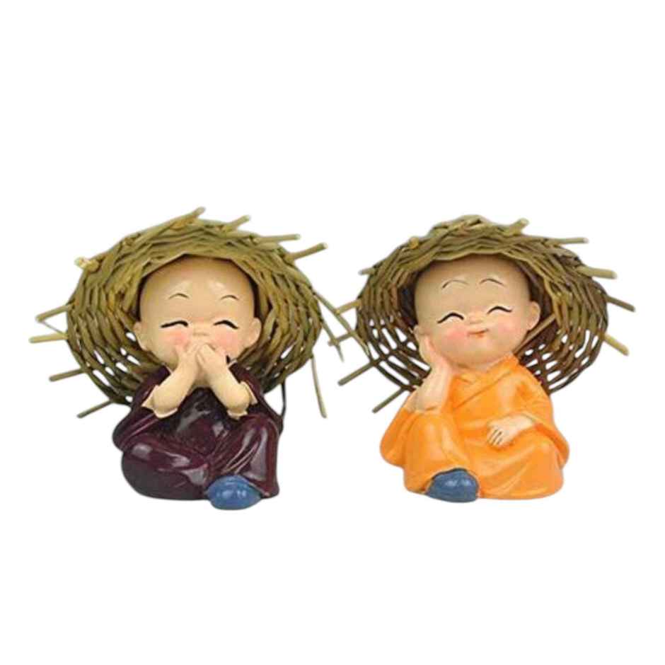 Tied Ribbons Miniature Buddha Monks | Pack Of 4